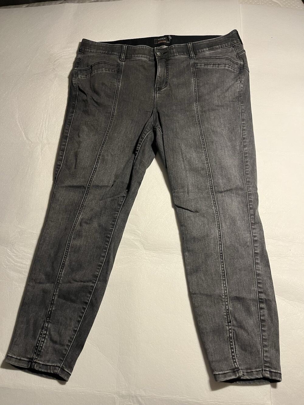 Torrid Rebel Skinny Jeans Womens 22R Gray Charcoal Stretch Denim Plus Size